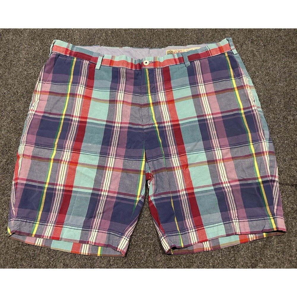 Polo Ralph Lauren Indian Madras Check Cotton Linen Blend Shorts Men’s Size 40